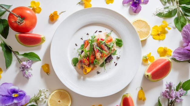 Kuchnia z talerzem jedzenia